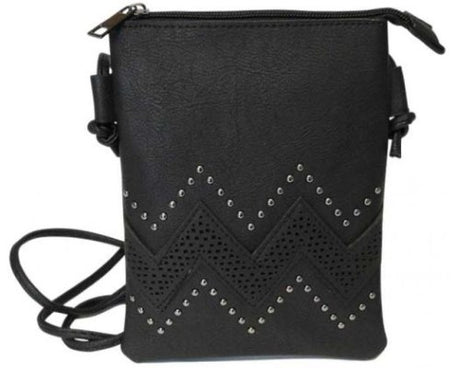 Chic black shoulder bag with pearl wave design, zip closure, adjustable strap, perfect for daily use and special occasions.