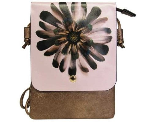 Stylish floral art shoulder bag in soft PU with zip compartment and convenient back pocket, perfect for daily use.