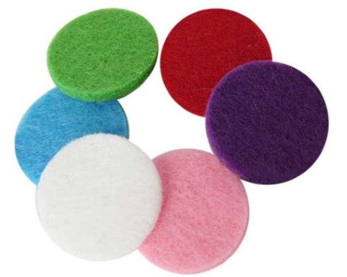 Six colorful perfume disks designed for stylish necklaces, allowing long-lasting fragrance diffusion and personalized expression.