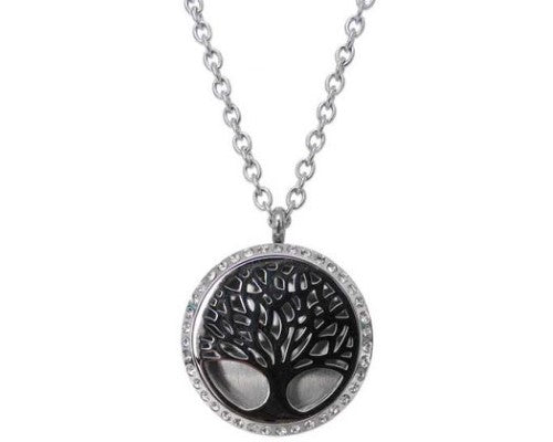 Elegant Tree of Life perfume pendant, 70 cm chain for carrying favorite scents with style and charm.