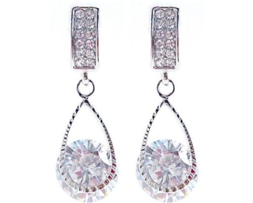 Round CZ stud earrings in a charming cupcake frame, adding sparkle and elegance to any outfit.
