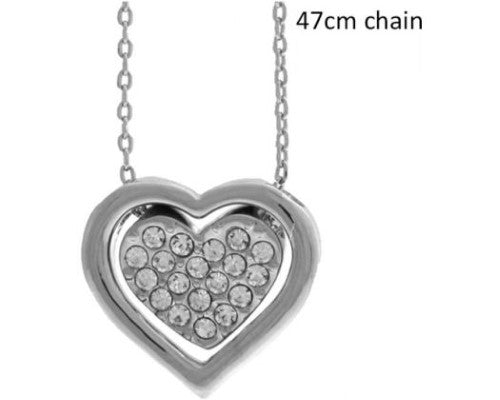 Double Heart Necklace featuring sparkling multi crystals, symbolizing love and connection, with a 45cm adjustable chain.