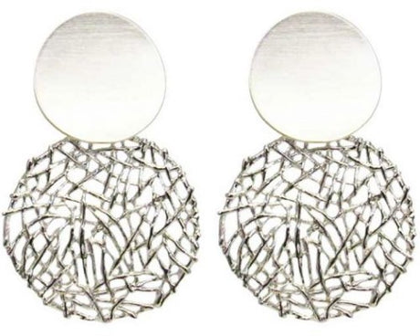 Elegant 8 cm Jax Sculptured Lattice Earrings in a unique design, perfect for casual or formal occasions.