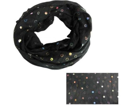 Black snood featuring a cosmic planets design, versatile for warmth and style, perfect for fashion-forward stargazers.