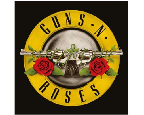 Guns N' Roses 'Bullet' logo canvas art, 40 x 40 cm, vibrant colors, ideal for rock fans, ready to hang.