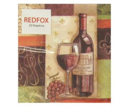 Elegant Vino Cocktail Napkins in wine-themed designs, perfect for stylish drink service at any gathering.