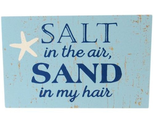 Rustic beach-themed MDF magnet with salt sand detail, 11 x 7 cm, ideal for adding coastal charm to any magnetic surface.