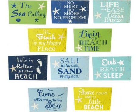 Set of 10 rustic beach-themed magnets made of durable MDF, perfect for adding coastal decor to any metallic surface.