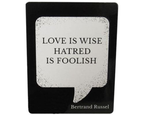 Chic black and white Cafe Russel fridge magnet, perfect for displaying notes and adding cafe charm to your kitchen.
