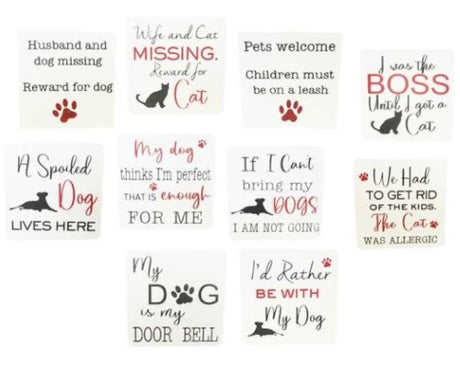 Set of four charming 10x10 cm MDF pet magnets, perfect for displaying photos and adding personality to your home.