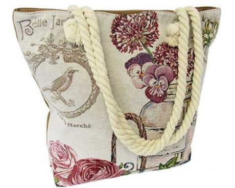 Versatile eco-friendly Rope Tote Bag Garden with zips, perfect for tools, beach, or shopping adventures.