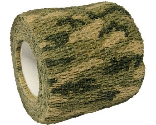 Camo Bandage Tape ShrubLand: 4.5m x 5cm flexible tape in a stylish camouflage design for medical and outdoor use.