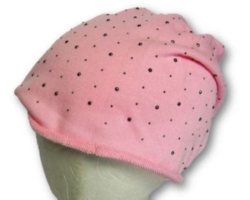 Soft pink Sparkle Beanie with shimmering elegance for a chic winter look, crafted from ultra-soft fabrics.