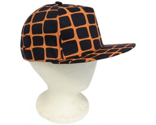 Vibrant Orange and Navy cap with flat peak, adjustable fit, perfect for style and sun protection.