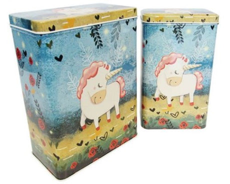Enchanting Coffee Tins featuring whimsical unicorn designs for stylish and practical coffee storage.