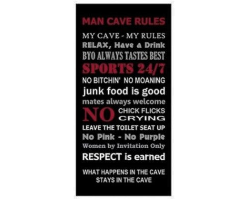 Bold wall art for a Man Cave, 60cm x 30cm, perfect for showcasing individuality in your personal space.