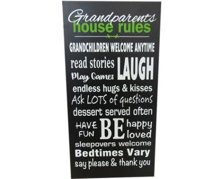 Elegant wall art for grandparents, 58cm x 29cm MDF, celebrating family love with a beautiful design and convenient hanger.
