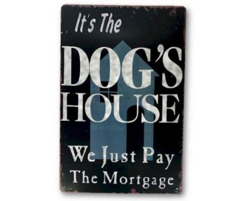 Art Tin Dog's House Sign