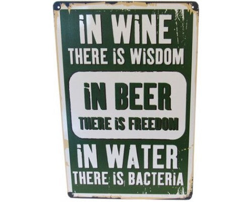 Art Tin Wine Beer Water