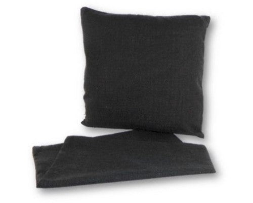 Elegant black linen look cushion cover, 44cm x 44cm, with durable fabric and easy-access zip for stylish home decor.