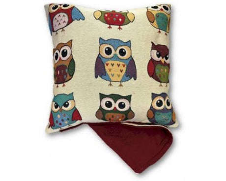 Stylish 44cm x 44cm cushion cover featuring colorful owls, perfect for enhancing your living or bedroom decor.