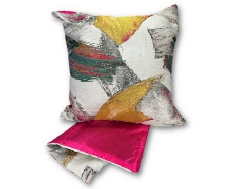 Elegant pink brush stroke cushion cover, perfect for refreshing your home decor with modern style.