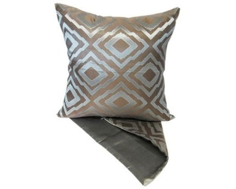 Cushion cover with diamond mosaic pattern in blue, crafted from thick fabric, 44cm x 44cm, with zip for easy washing.