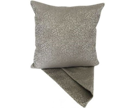 Elegant silver floral cushion cover, 44cm x 44cm, perfect for enhancing home decor with style and comfort.