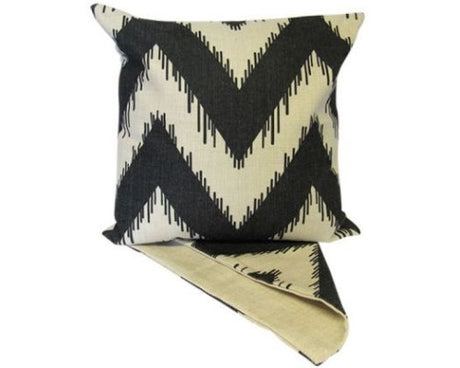 Stylish black zigzag cushion cover, 44cm x 44cm, crafted from premium fabric with an easy-access zip.