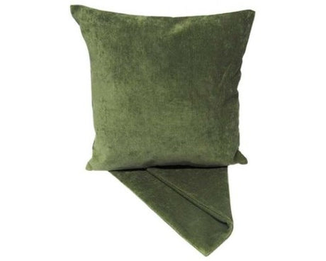 Velvet green cushion cover 44cm x 44cm with zip for easy washing, perfect for enhancing any living space.