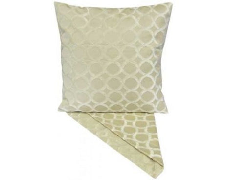 Cream cushion cover featuring lush circle patterns, perfect for adding elegance to any living space.