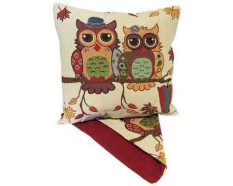 Premium cushion cover featuring whimsical Mr and Mrs Owl design, perfect for adding style to any room.