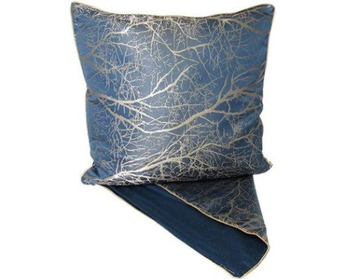 Cushion Cover Silver on Blue