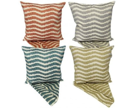 Set of 4 stylish wave pattern cushion covers, 44cm x 44cm, perfect for enhancing home decor and comfort.