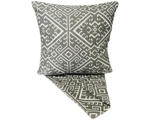 Inca Silver Cushion Cover, 44cm x 44cm, premium thick fabric with easy-access zip, perfect for stylish home decor.