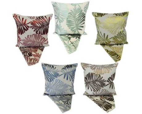 Set of 6 parlor palm cushion covers in thick fabric, perfect for stylish home decor with easy zip for washing.