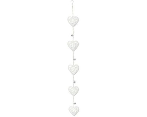 CountryChic Hanger 5Hearts features five charming heart-shaped hooks and a decorative rope for rustic organization.