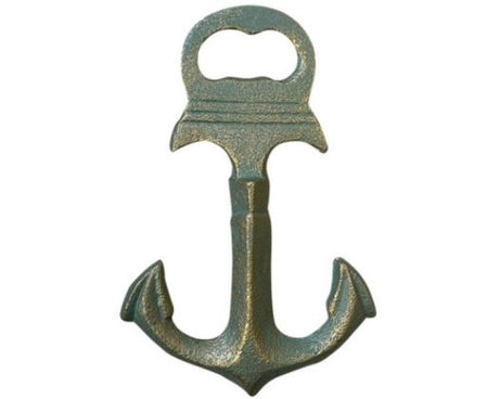 Nautical anchor bottle opener, 14.5 cm x 9.5 cm, perfect for boats and beverage lovers, blends style with functionality.