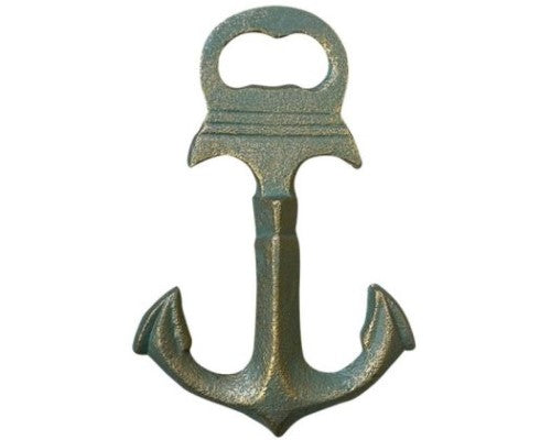 Nautical anchor bottle opener, 14.5 cm x 9.5 cm, perfect for boats and beverage lovers, blends style with functionality.
