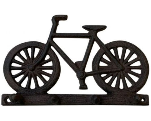 Durable cast iron bicycle hook for stylish bike storage, perfect for indoor/outdoor use, 19.5 x 12.5 x 3.5 cm.