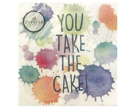Elegant 3-ply party cake serviettes, 20 pack, 33cm x 33cm unfolded, perfect for celebrations and dessert tables.