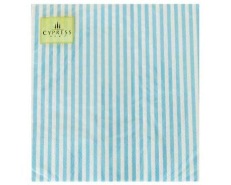Luxurious blue pinstripe disposable napkins, 3-ply, pack of 20, ideal for elegant dining and easy cleanup.