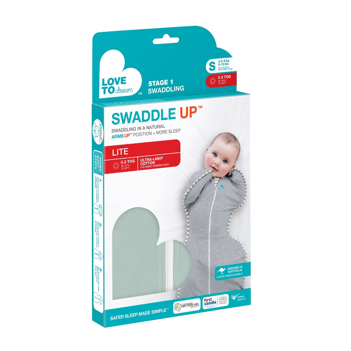 Love to Dream Swaddle Up™ Lite 0.2 TOG - Olive - Newborn