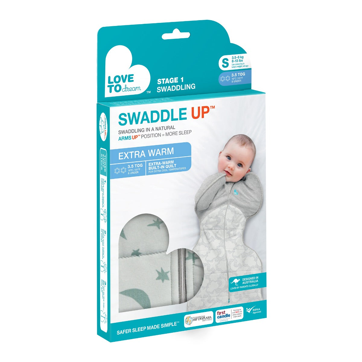 Love to Dream Swaddle Up™ Extra Warm 3.5 TOG - Moonlight Olive - Medium