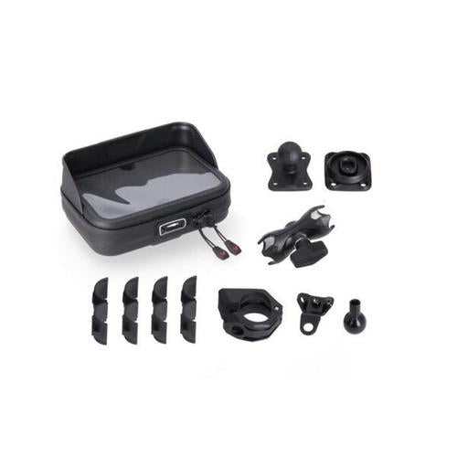 SW MOTECH UNIVERSAL GPS MOUNT KIT WITH NAVI CASE 2 SOCKET ARM FOR HANDLEBAR/MIRR
