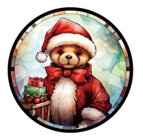 Suncatcher Teddy Santa SETOF 2 MEDIUM