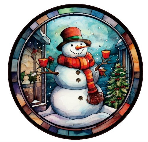 Suncatcher Snowman SETOF 2 LARGE