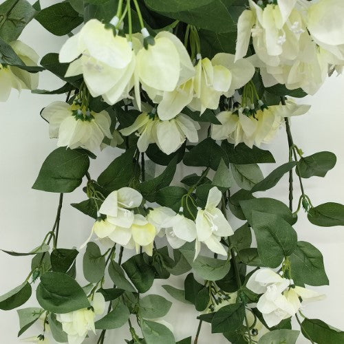 Artificial Hanging Bougainvillea Flower Bush - White - Large