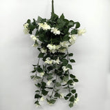 Artificial Hanging Bougainvillea Flower Bush - White - Large