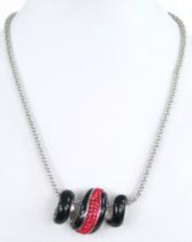 Necklace - Black/Red Enamel (44cm)